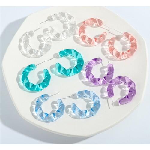 2021 Transparent Earrings For Women Colorful Round Earrings Womens Accessories Candy Color Korean Fashion Jewelry Gift Trend