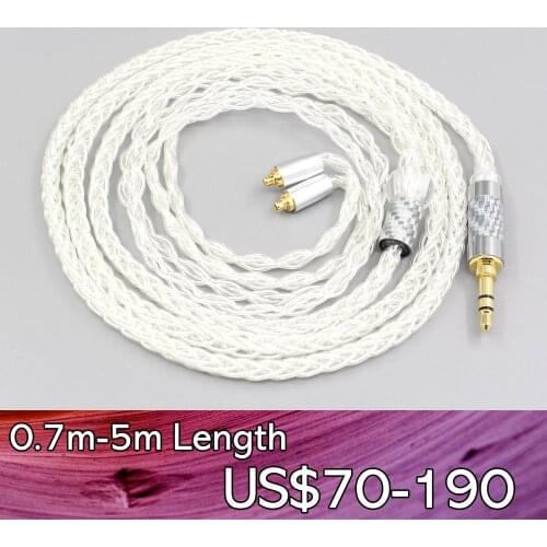 LN007696 2.5mm 4.4mm 99% Pure Silver 8 Core Headphone Earphone Cable For AKG N5005 N30 N40 MMCX Sennheiser IE300 IE900