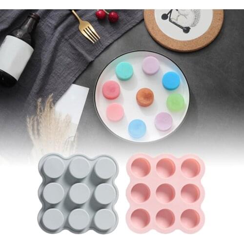 9 Cavities Big Flower Silicone Cake Baking Mold Cake Pan Muffin Cups Handmade Soap Moulds Biscuit Chocolate DIY Mold