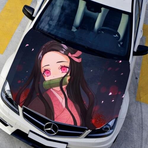 Car Styling Auto Vinyl Car Stickers Animation Kamado Nezuko Hood Sticker HD Waterproof Printing Sticker Auto Accessories