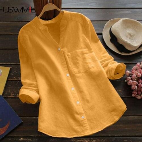 Free Shipping Womens Tops And Blouses New Popular Outwear Spring Autumn Three Quarter Sleeve Casual Solid Color Plus Size Shirt