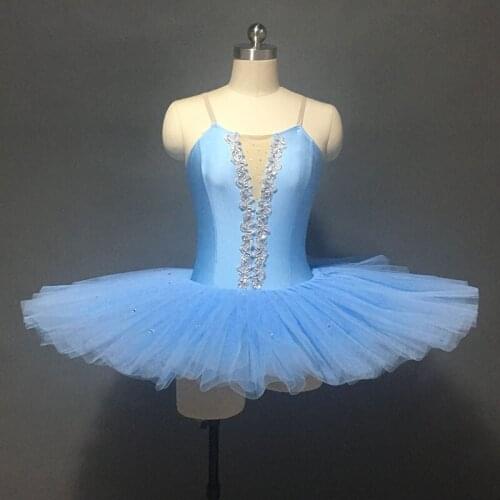 Pale blue color ballet leotard 7 layers women dance costume ballet tutu ballerina pre-professionl ballet costume dance tutu