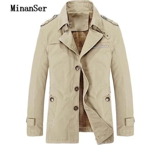 Brand Mens Winter Jacket Fashion Windbreaker Military Army Men Medium Long Section Thick Fleece Warm Trench Jacket Coats 5XL