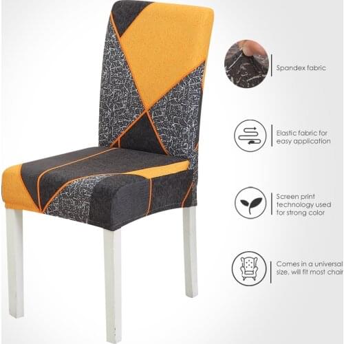 Dining Chair Cover Geometric Spandex Elastic Chair Cover Stretch Chair Seat Case for Wedding Hotel Banquet sillas de comedor