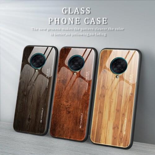 Wood Grain Glass Phone Case For Xiaomi POCO X3 NFC Mi 10 T Shockproof Back Cover For Xiaomi Mi 10 Ultra 10t Lite Pro Case Coques