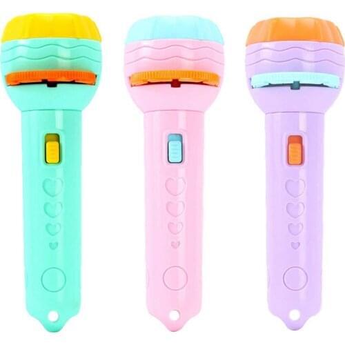 Projection Flashlight Toy Children Projector Torch Light Lamp Child Sleep Light Kids Luminous Early Educational Light-up Toys