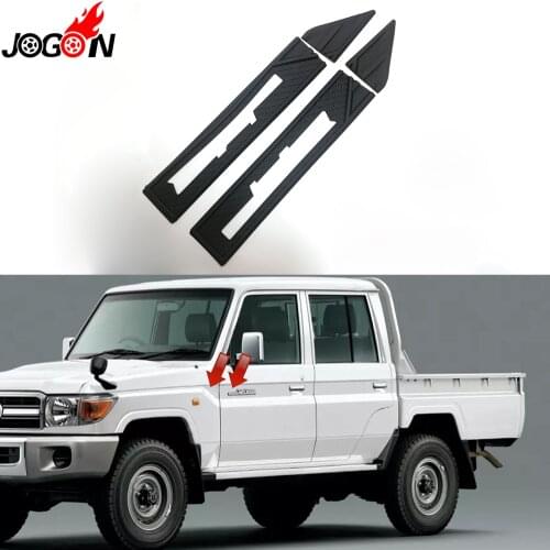 For Toyota Land Cruiser LC76 LC78 LC79 FJ79 Car Side Logo Frame Body Fender Cover Trim Soft Black Anti Scratch Rubber Strip