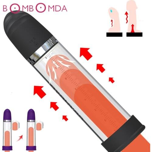 Electric Penis Pump Sex Toys for Men Male Masturbator Penis Extender Penile Vacuum Pump Penis Enlargement Enhancer Massager Ring