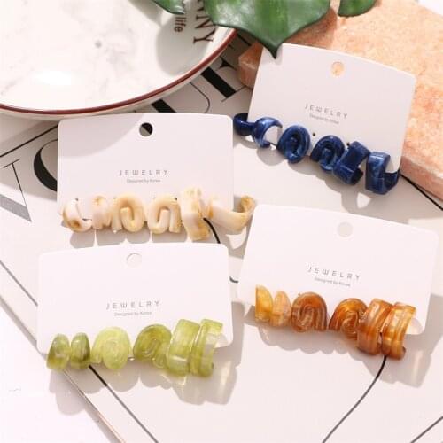 EN Korean Fashion Transparent Acrylic Earrings Set For Women Bohemian Drop Earrings Set 2021 Trend Brincos Female Jewelry