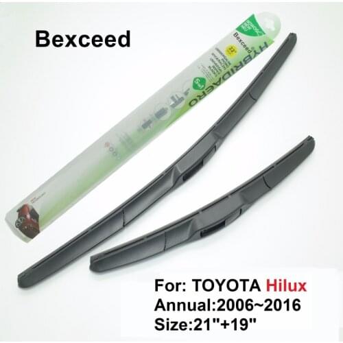 Hybrid Wiper Blade for TOYOTA Hilux 21"+19" Bexceed of Rubber Car Windshield 2006 2007 2009 2010 2011 2012 2013 2014 2015 2016