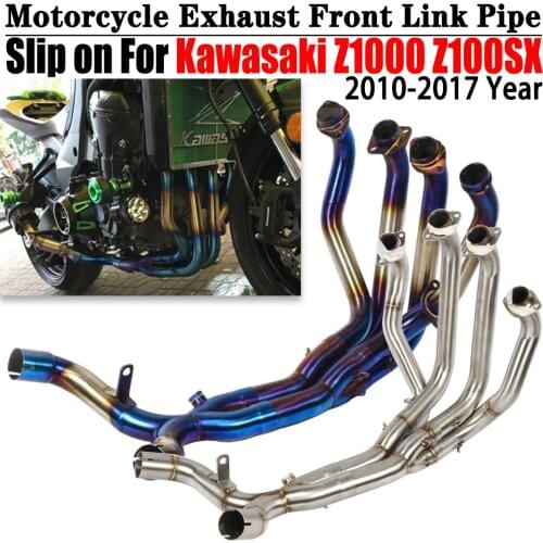 Motorcycle Exhaust Front Link Pipe For Kawasaki Z1000 Z1000SX 2010-2017 Escape Moto Muffler Exhasut Motocross Full System Tube