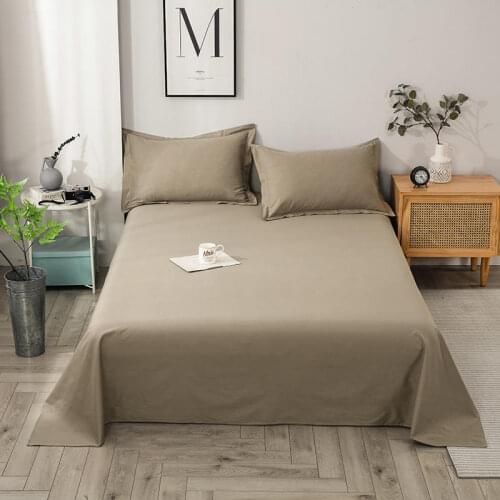 Bonenjoy 1 pc Cotton Bed Linens King Size lencol cama casal queen Khaki Color Flat Sheets For Double Bed Home Bedding Bedclothes