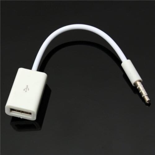 1Pcs Cars SUV Accessories MP3 3.5mm Male AUX Audio Plug Jack To USB 2.0 Female Converter Cable Cord