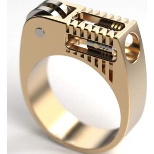 Fashion Mechanical Gear Wheel Men Ring Silver Color Punk Wedding Band Finger Rings for Wome Modern Wedding Jewelry bague кольца