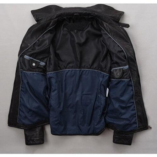 2021 Black Casual Style Genuine Leather Jacket Men Plus Size 3XL Real Natural Soft Sheepskin Slim Fit Autumn Coat