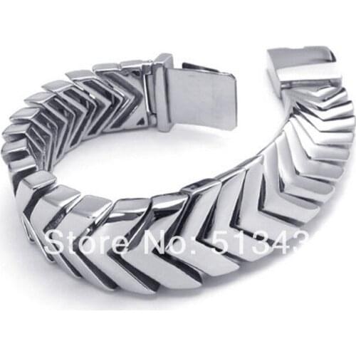 18.5mm wide *22cm Cool Bangle Biker Chain Design Stainless Steel Mens bracelet Heavy