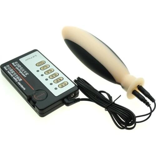 Electric Shock Silicone Anal Plug Kits ,Large Size Butt Vaginal Plug Electric Shock Dildo Massage Adults Sex Toys For Women Man