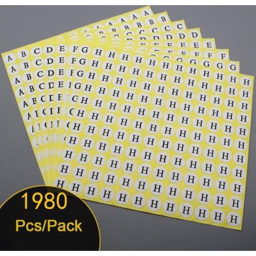15 Sheets/Pack A-Z Letter Stickers 13mm Round English Letter Number Furniture Sticker Number Sticker Stationery Adhesive Labels