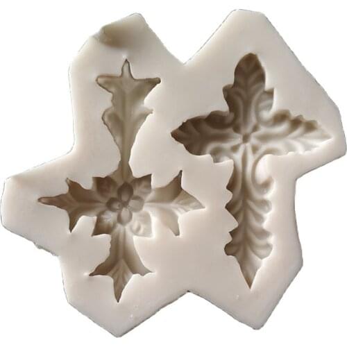 Delicate 3D Cross Leaf Silicone Fondant Cake Molds Soap Chocolate Mould Hot Selling D093