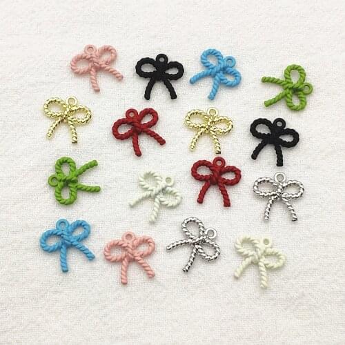 New Arrival! 13x13mm 200pcs Zinc Alloy Bows Shape Charm For Handmade Necklace Earring DIY Parts Jewelry Findings & Components