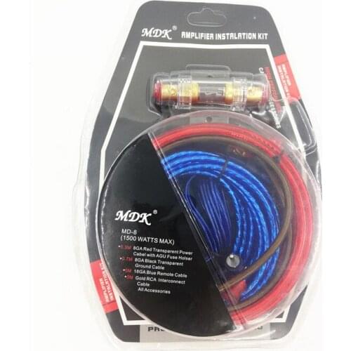 Professional set line Amplifier Subwoofer set lines insurance tube Car Audio Wire Kitts 8AWG Cables