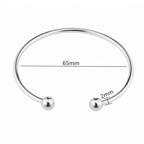 Super Sale Basic Open Cuff Bangles 2mm Thickness Balls For DIY Jewelries Friendship Bracelets
