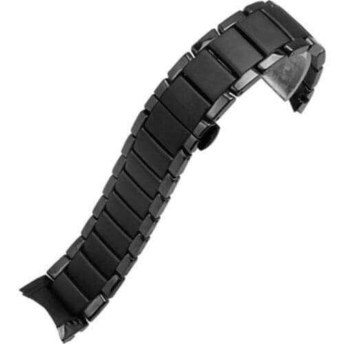 22mm 24mm Ceramic Steel for AR1451 AR1452 Watch Band for Armani AR Watches Wrist Strap Brand Watchband Samsung S3 S4 Curved End