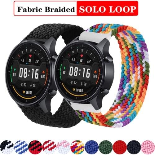 20mm 22mm nylon strap For xiaomi mi color haylou ls02 band Braided Solo Loop smartwatch wristband bracelet for haylou ls02