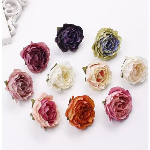 Wedding Decoration 10PCS DIY Handmade Garland Material Vintage Oil Painting Small Tea Rose Forest Hand-made Accessories