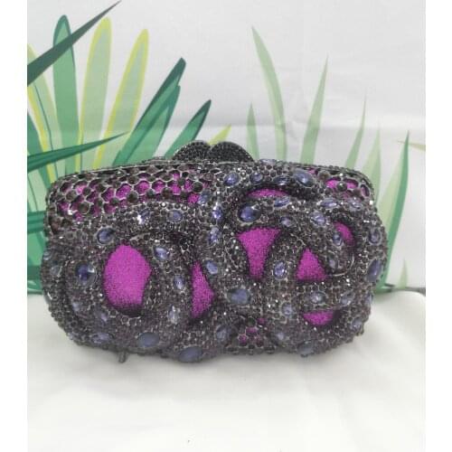 XIYUAN Elegant Rhinestone Clutch Bag Party Lady Wedding Bridesmaid Clutches Bags Women Diamond Crystal Phone Wallet Chain Purses