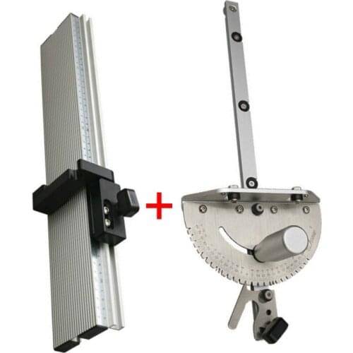 1 Set Woodworking Table Saw Miter Gauge and 450mm Fence Set with Track Stop Sawing Assembly Aluminium Alloy Ruler