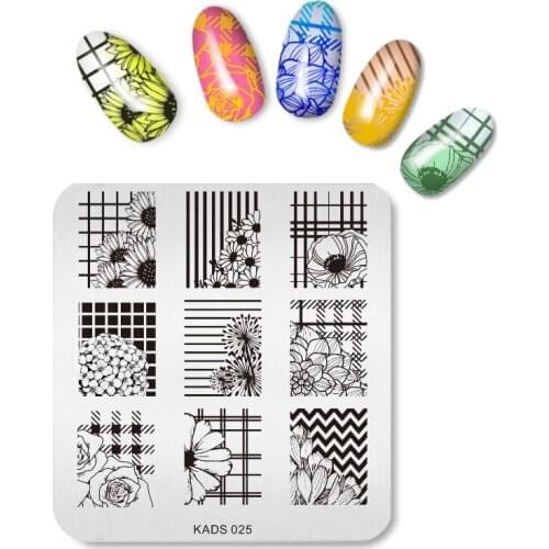 Rolabling 1PC Sunflower Flower Pattern 7*8cm Nail Art Stamping Plates DIY Women Nail Polish Printing Template Beauty Design
