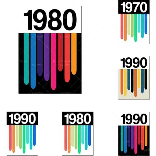 1970 Retro Sonic Typography Rainbow Retro Inspiration Typography Art Poster