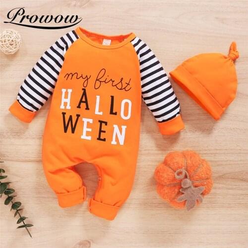 Prowow Pumpkin Grimace Baby Haloween Costume Festival Jumpsuit For Kids Newborns Girl Rompers Patchwork Baby Girl Clothes 2 Pcs