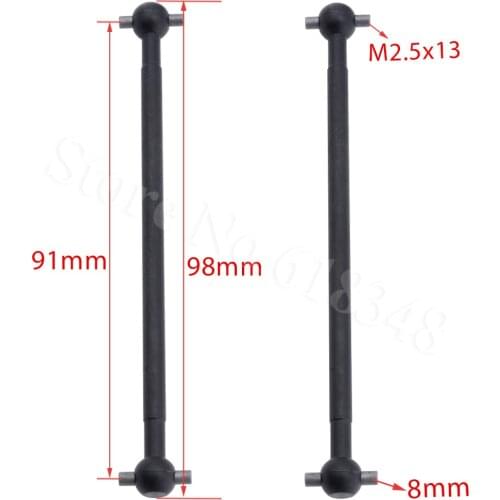 2pcs Steel Metal Dogbone Drive Shaft For RC 1/10 Electric Himoto E10MT E10MTL Bowie Monster Truck Upgrade Parts 31606