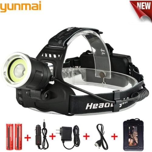 2018 New lumen Led Headlamp 4 Mode USB Headlight light new T6+COB Waterproof Head Lamp Torch Lantern Fishing Hunting Light