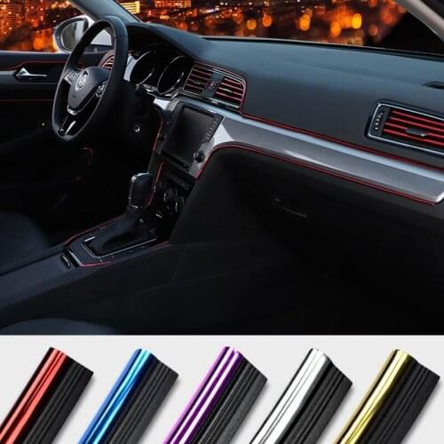 3/5M Car Seal Styling Interior Stickers Decoration Strip Mouldings Car Door Dashboard Air Outlet Steering Strips For Auto