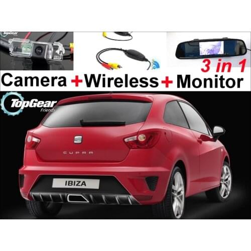 3 in1 Special Car Camera + Wireless Signal + Mirror Monitor Easy DIY Parking System For SEAT IBIZA MK4 6J ST 2009~2014