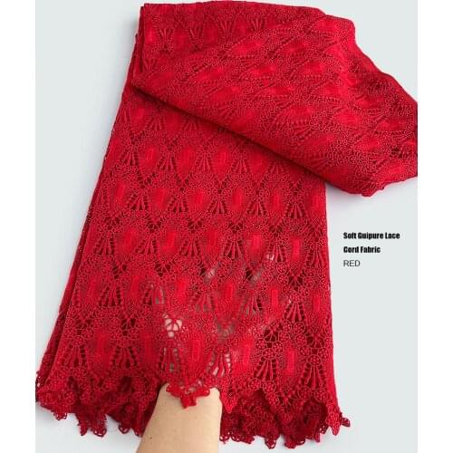 5 Yards Neat Embroidery African Guipure Lace Heavy Cupion Cord Fabric High Quality Nigerian Occasional Wear Sewing Inspire Dress