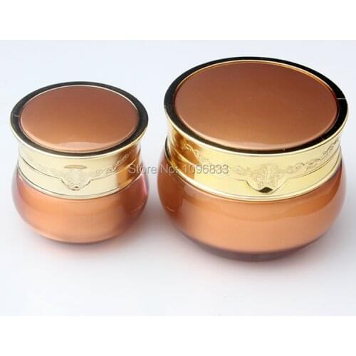 50ML Acrylic Jar Gold Color, Empty Cosmetic Packaging Jar, Cream Jars, 50g High Quality Crown Jar, 12pcs/Lot