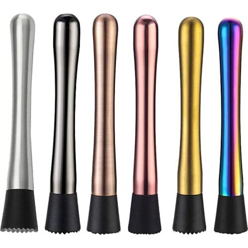 8" Long Stainless Steel Cocktail Muddlers Mixer Barware Cocktail DIY Drink Fruit Muddler Crushed Ice Barware Bar Tool