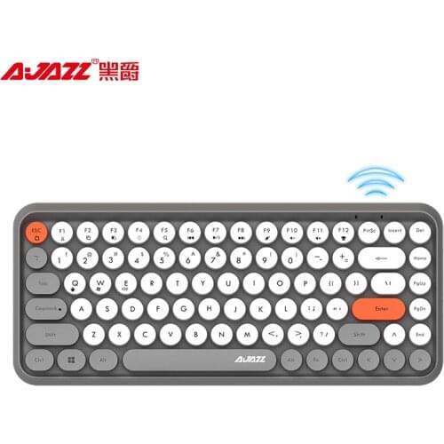Hot Sale AJAZZ 308I Bluetooth Keyboard Retro Typewriter Round Key Wireless Dual Mode Wireless Keyboard for Windows/iOS/Android