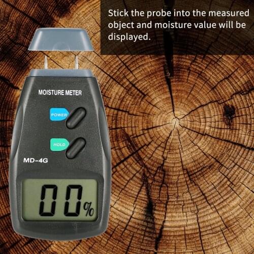 MD-4G 4 Pins Digital LCD Wood Moisture Humidity Meter Analyzer Hygrometer Timber Damp Detector Tester Range 5% - 40