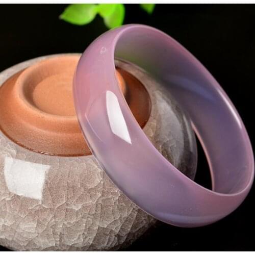 Chalcedony Bracelet Childrens ice-dried pink jade bracelet in thick hibiscus jade cb54