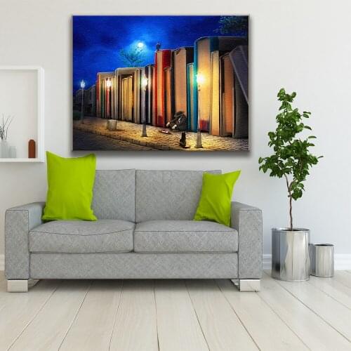 DIY Painting By Numbers Sleeping By The Stack Of Books Abstract Canvas Oil Painting For Living Room Decoration 40*50CM Artwork