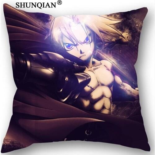 DIY Pillowcases Fullmetal Alchemist Personalized Pillowcase Custom Throw Pillow Case Customized Pillow Covers (Two Sides)