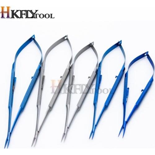 12.5cm 14cm 16cm Lock Needle Holder Ophthalmology Instrument Needle Holder Cosmetic Pin Clamp Titanium Tweezers Surgery Tools