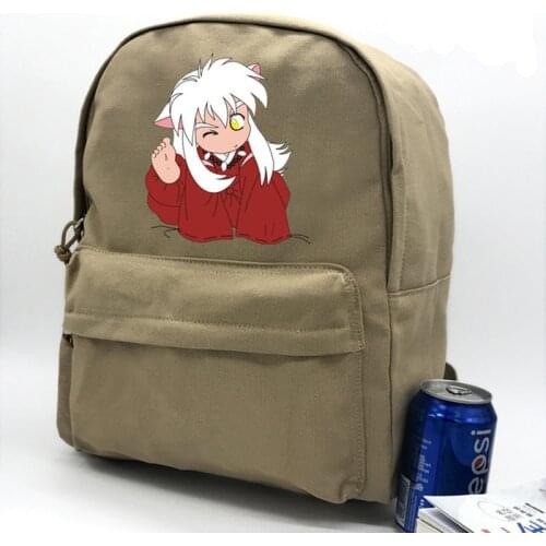 Inuyasha Sesshoumaru Higurashi Kagome Cute Cartoon Character Backpack Fashion School Bags Roomy Casual Unisex Bookbags Men Women