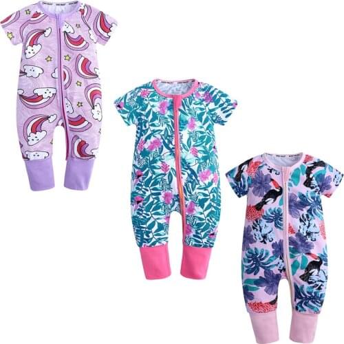 2019 Short sleeve Romper baby boy Girl Spring Summer clothes Cotton print newborn rompers clothing toddler costume jumpsuit