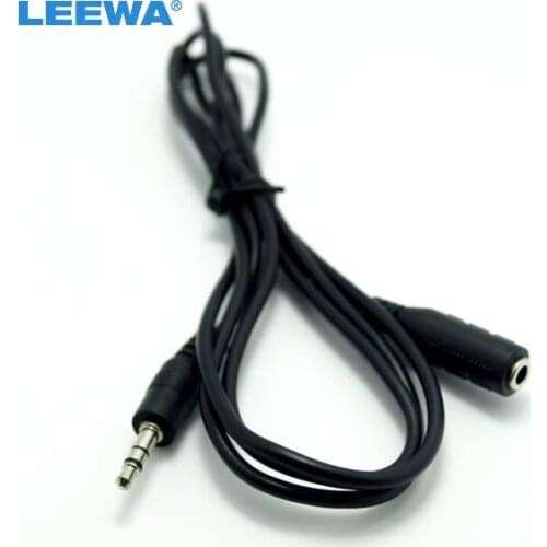 LEEWA 10pcs Stero 3.5mm Male to 3.5mm Female Audio Extension Cable #CA3827